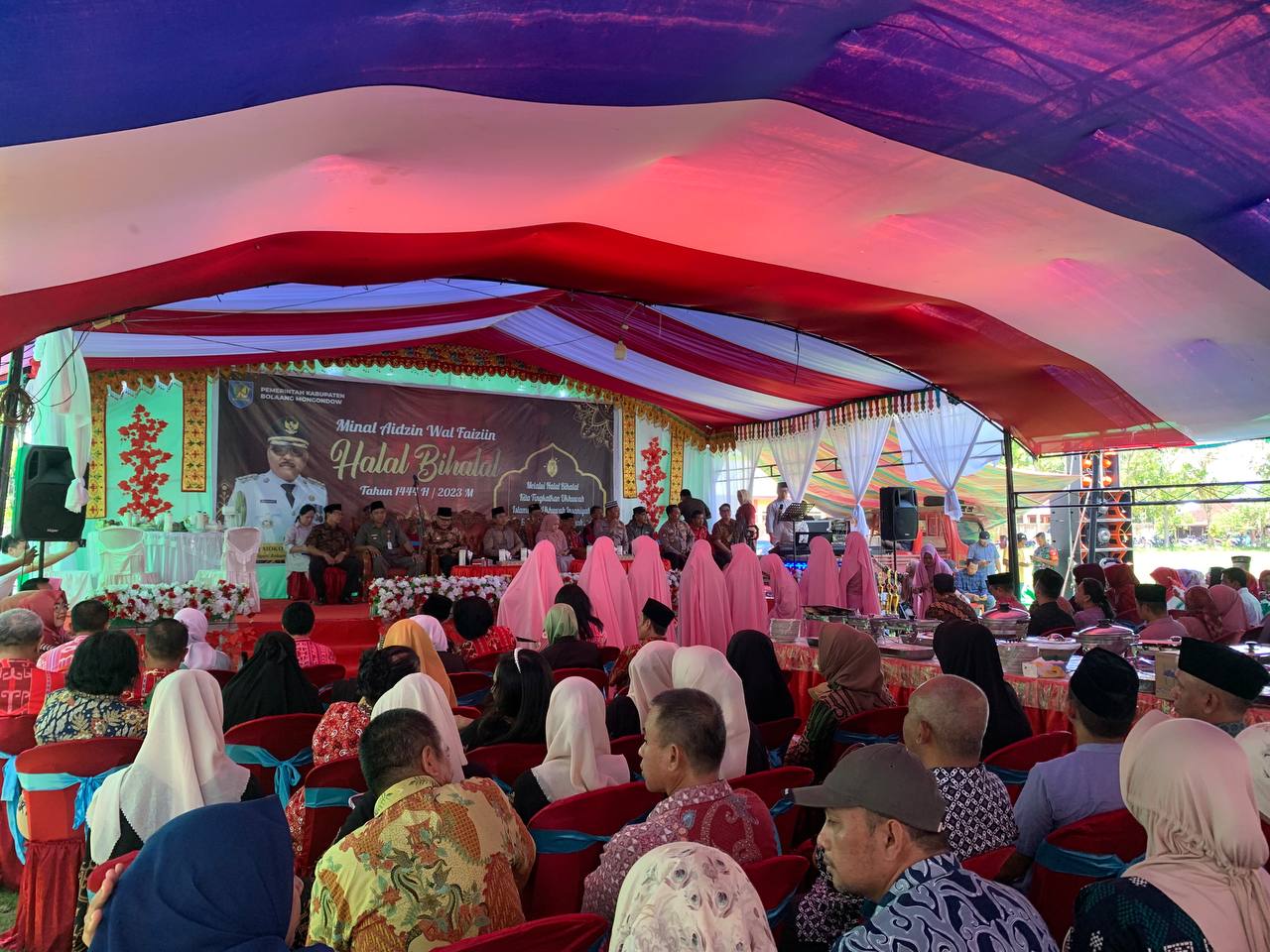 Suasana pelaksanaan Halal bi Halal Pemkab Bolmong.