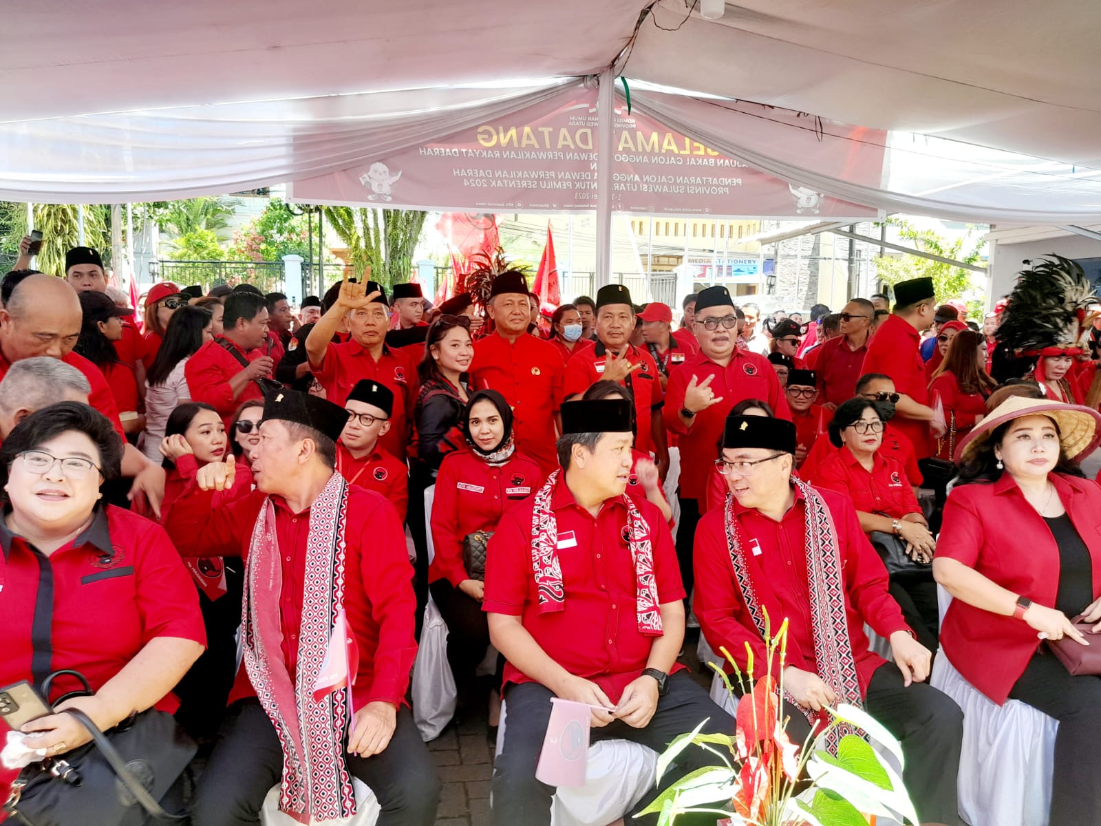 Suasana pendaftaran Caleg Provinsi dari PDI Perjuangan.