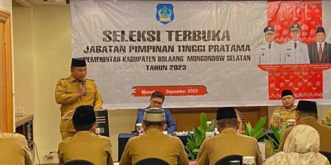  Wabup Buka Seleksi Terbuka JPT Pratama Dilingkup Pemkab Bolsel