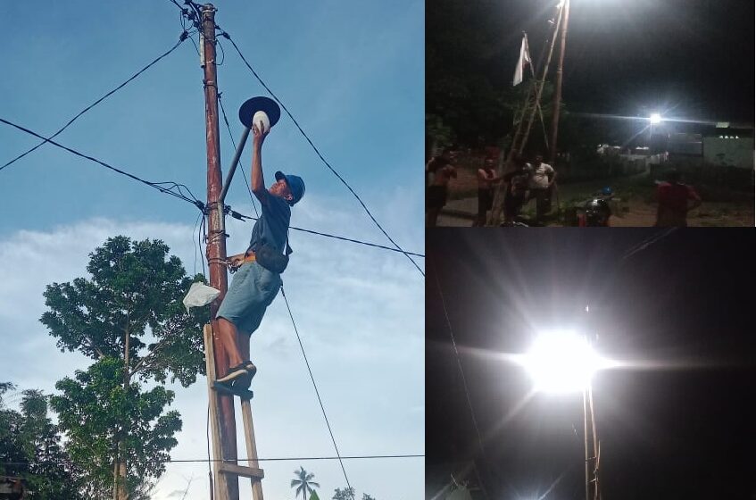  Bantu Penerangan Jalan di Kompleks Koramil Kotamobagu, Tokmas Kotobangon: Terima Kasih Pak Benny Ramdhani